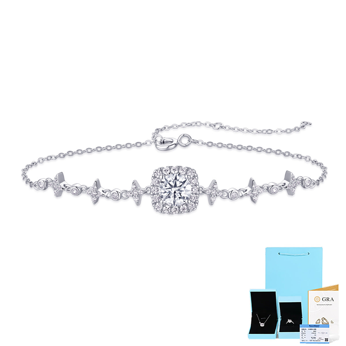 S925 Silver Moissanite Bracelet