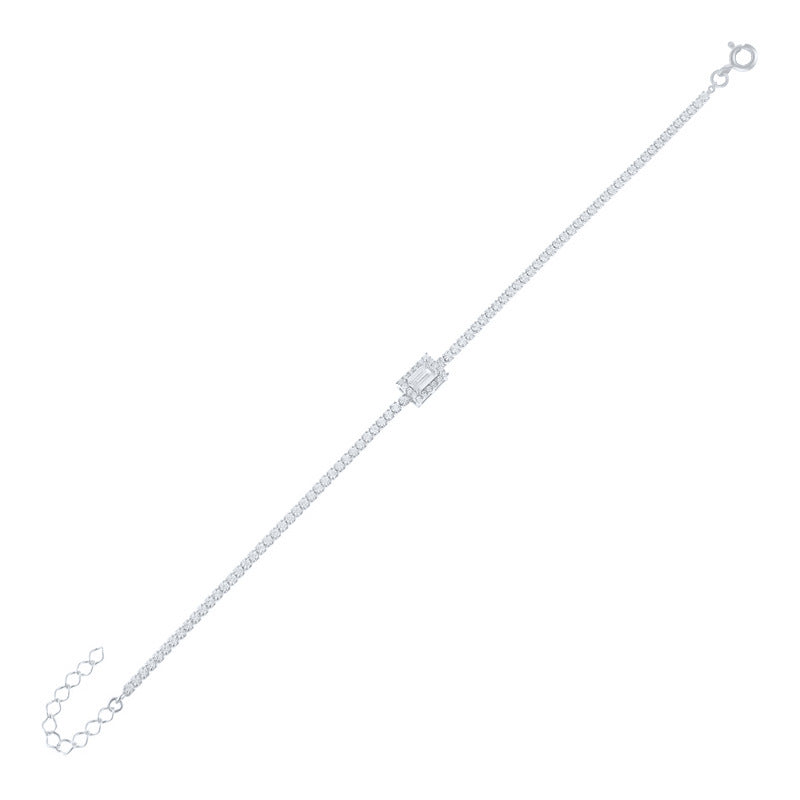 All-match Geometric Tennis Chain Colorful Zircon Bracelet