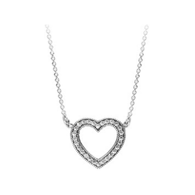 S925 Sterling Silver Rose Gold Heart Shaped Necklace