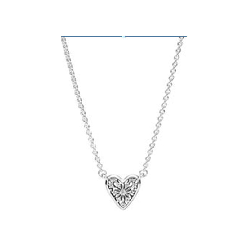 S925 Sterling Silver Rose Gold Heart Shaped Necklace