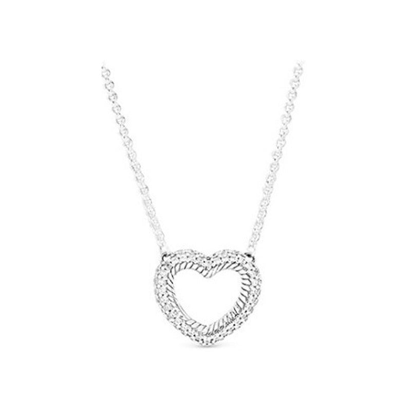 S925 Sterling Silver Rose Gold Heart Shaped Necklace