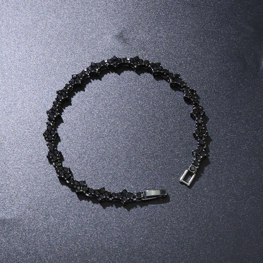 Flower-shaped Cross Tennis Chain Bracelet