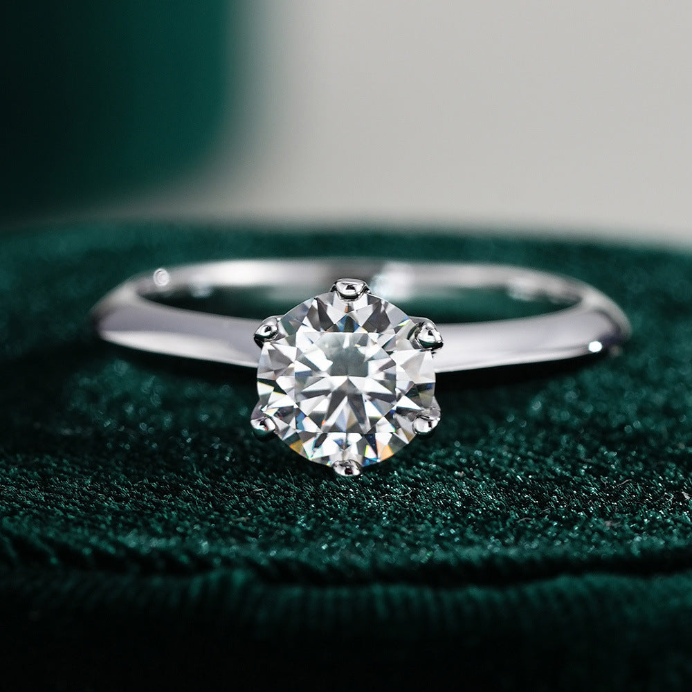 S925 Sterling Silver Moissanite Ring