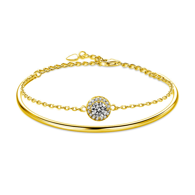 S925 Silver Moissanite Stackable Bracelet
