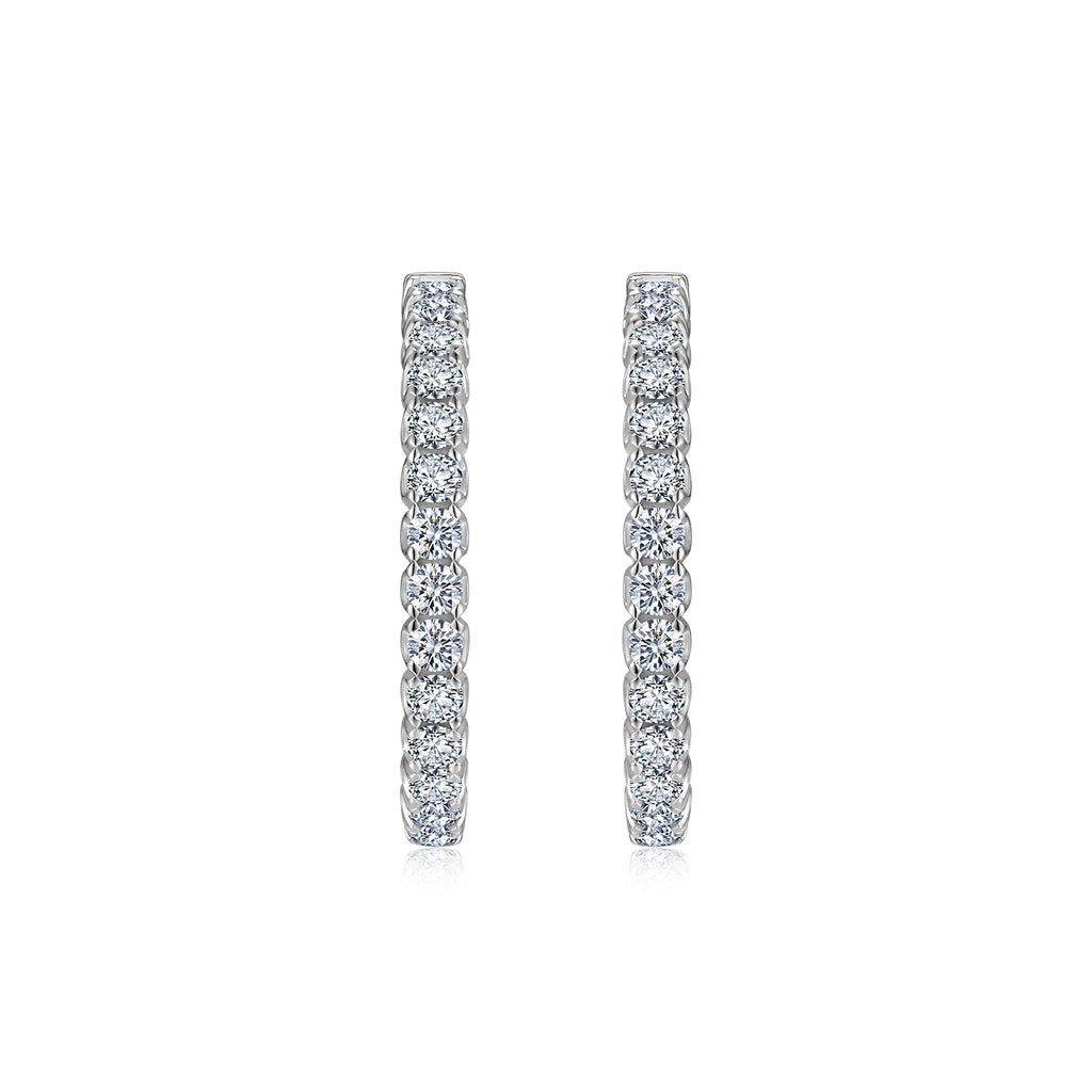 A Luxurious And Fashionable Ring Earring Set Featuring Top-quality Moissanite Stones, Made Of S925 Silver Electroplated With Platinum.