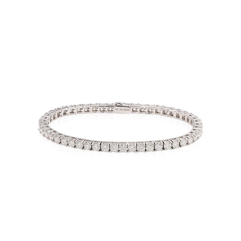 Sterling Silver D Color Moissanite Tennis Bracelet