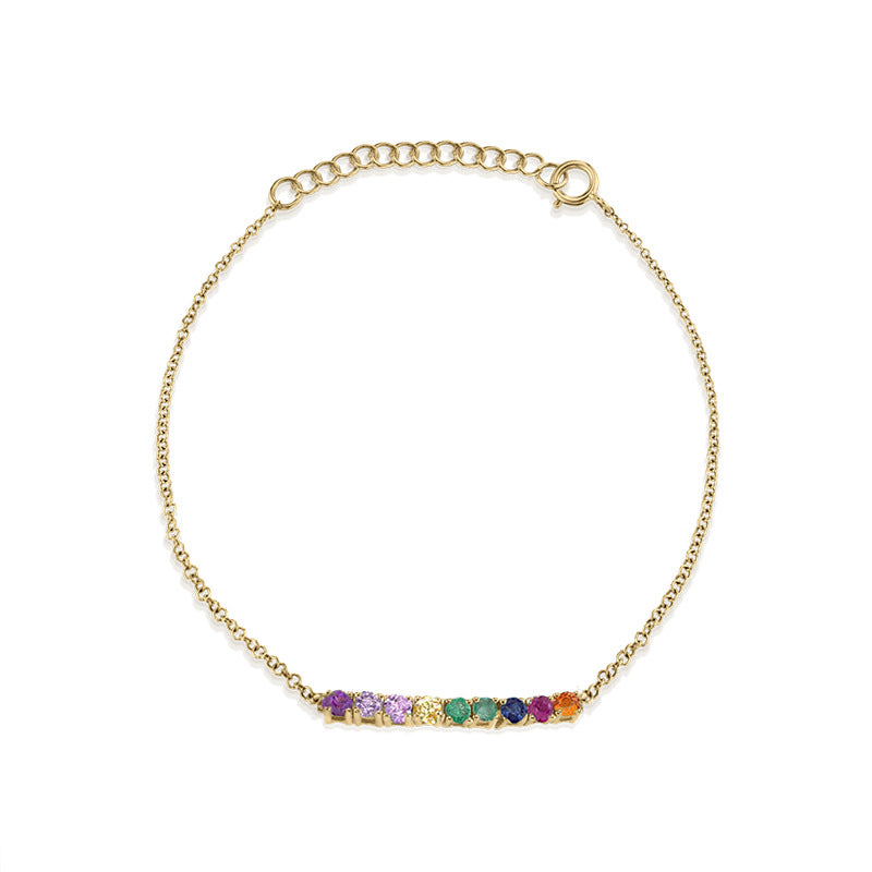 All-match Geometric Tennis Chain Colorful Zircon Bracelet