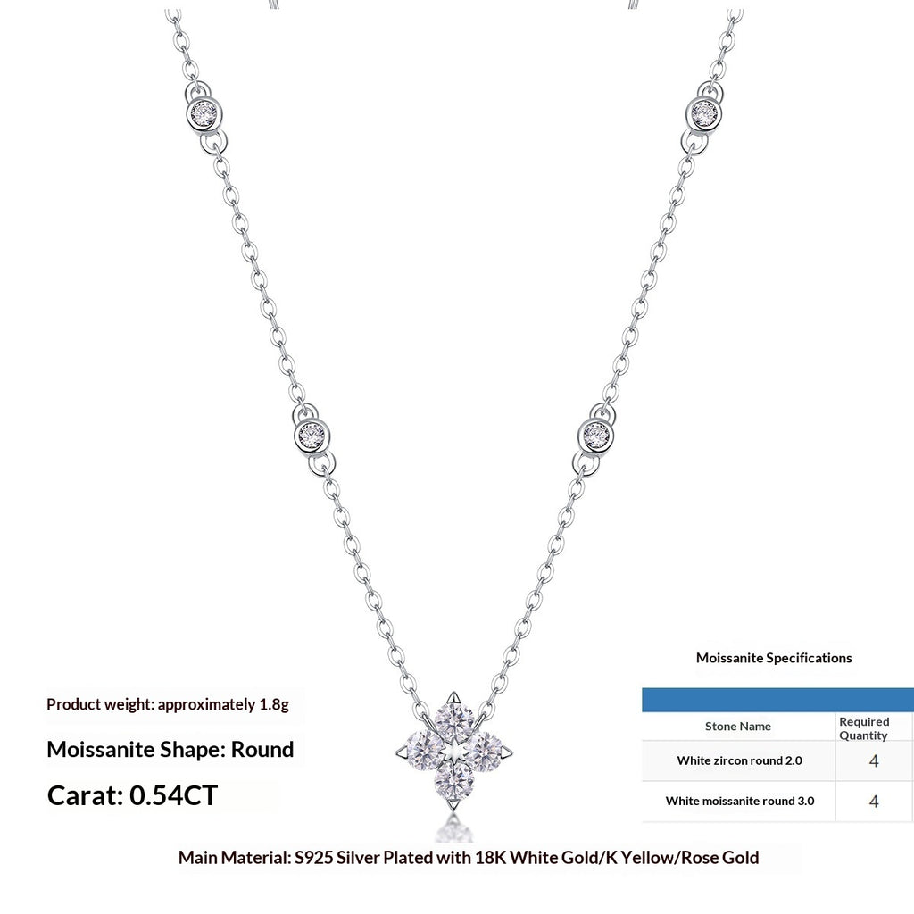 Sterling Silver Moissanite Pendant Necklace