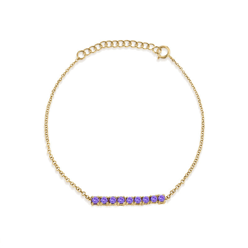All-match Geometric Tennis Chain Colorful Zircon Bracelet