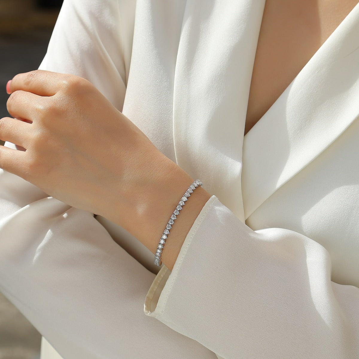 Silver Moissanite Bracelet