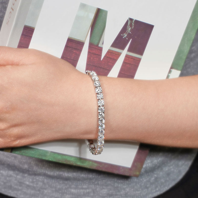 Sterling Silver D Color Moissanite Tennis Bracelet