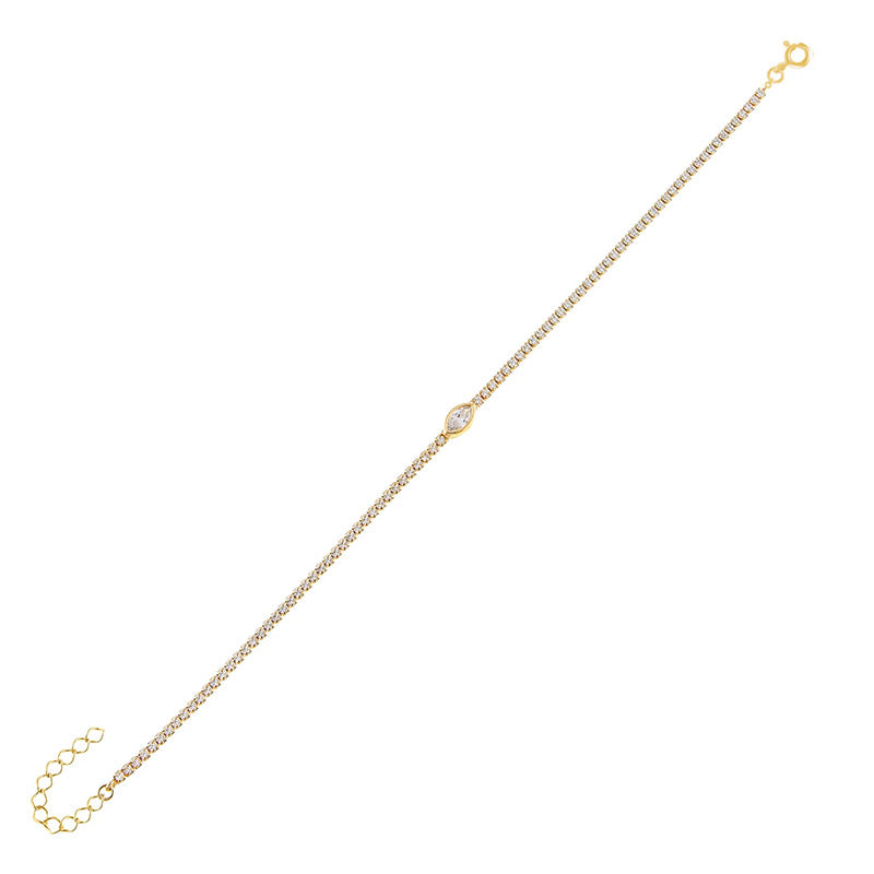 All-match Geometric Tennis Chain Colorful Zircon Bracelet