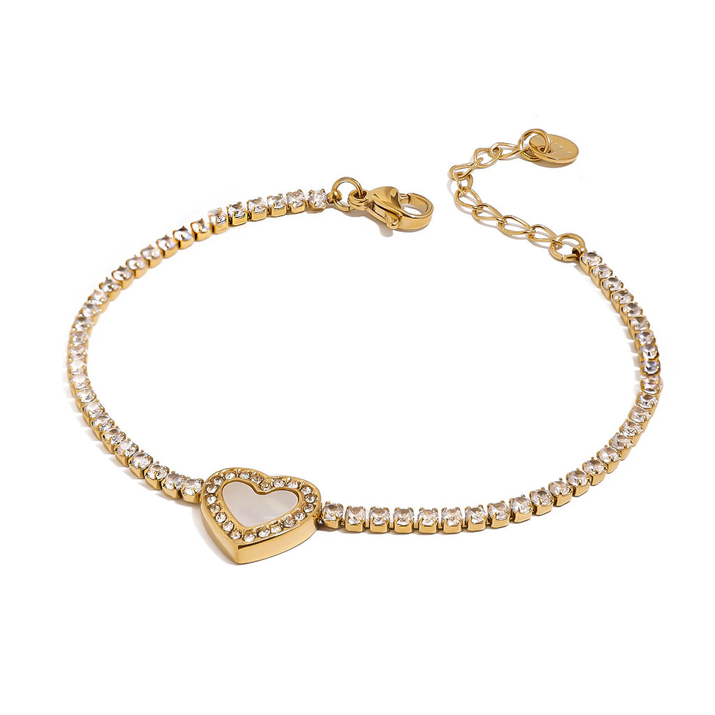 Cameron Diamond Heart Tennis Bracelet