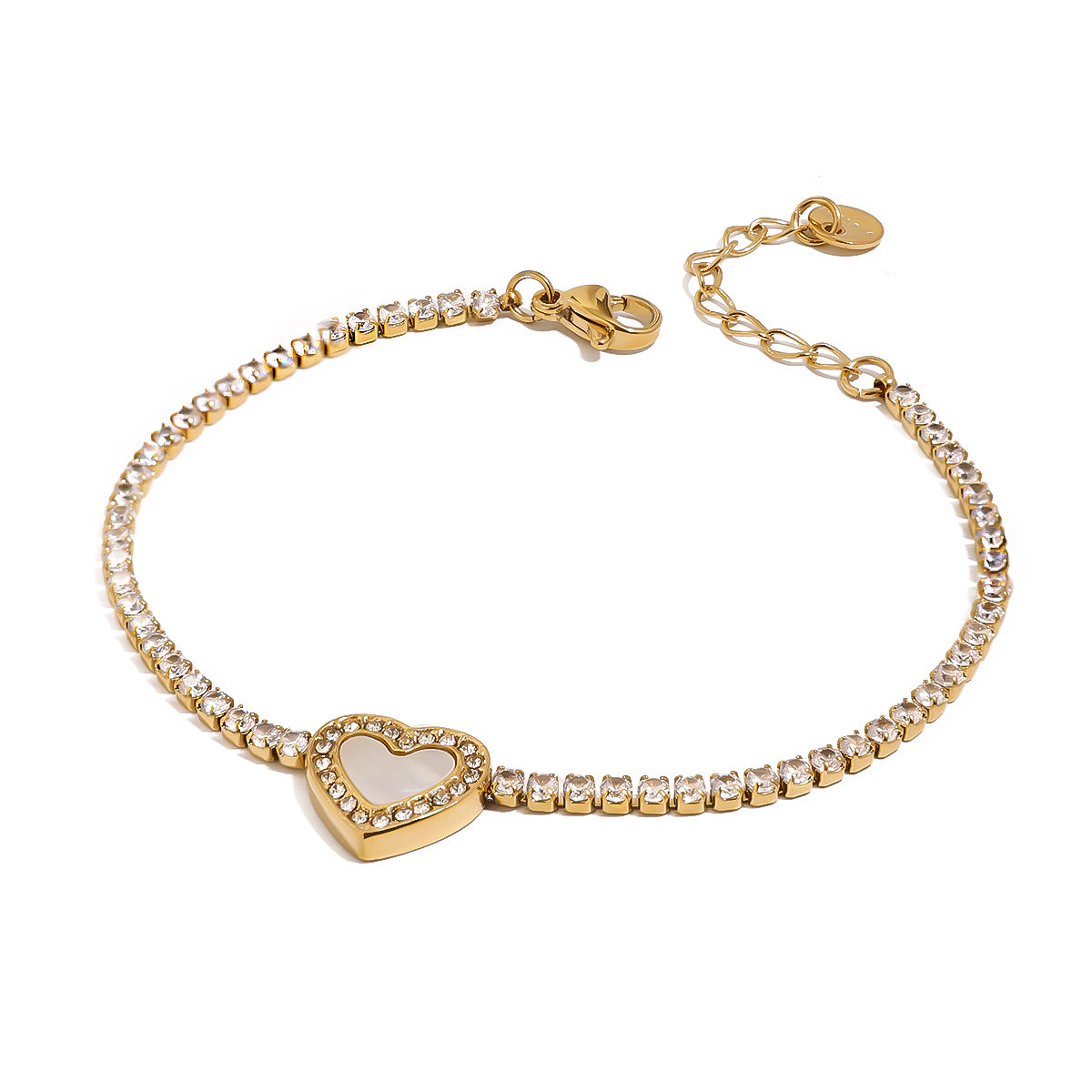 Cameron Diamond Heart Tennis Bracelet
