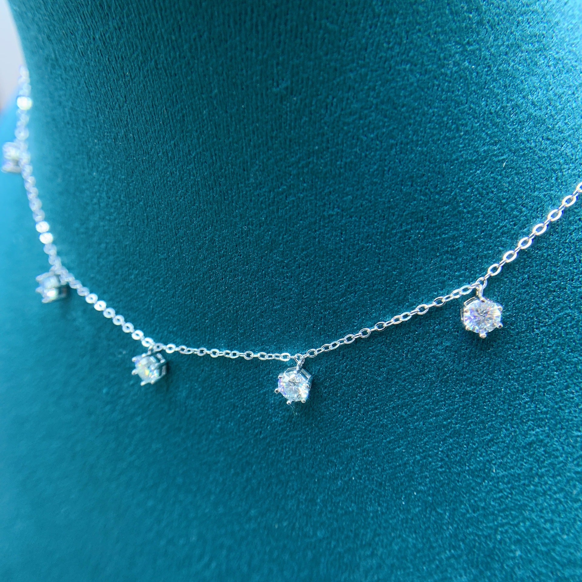 Classic S925 Sterling Silver Moissanite Necklace