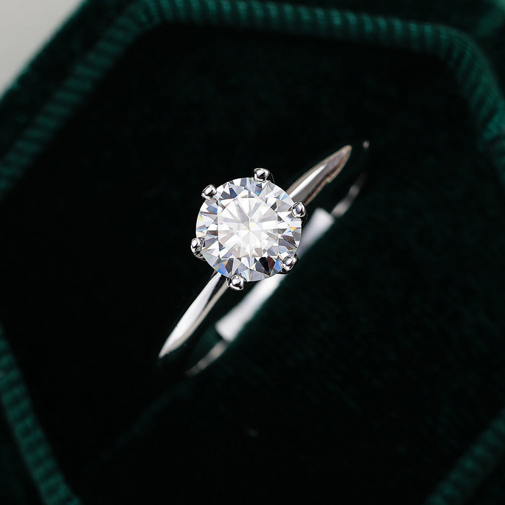 S925 Sterling Silver Moissanite Ring