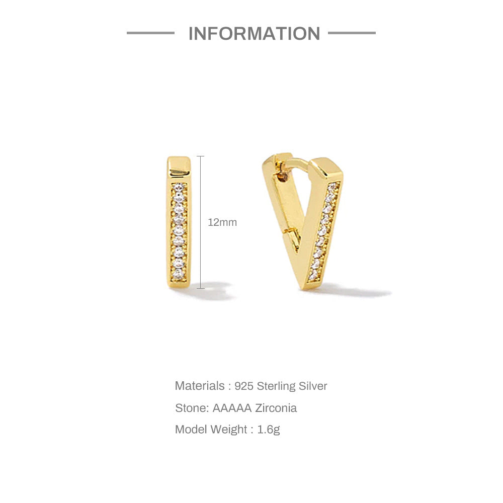 S925 Sterling Silver Creative Close-nailed Triangle Versatile Earring