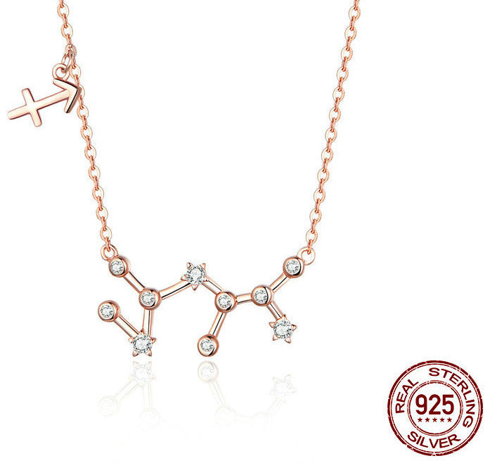 Twelve Constellation Necklace S925 Silver Rose Gold Necklace