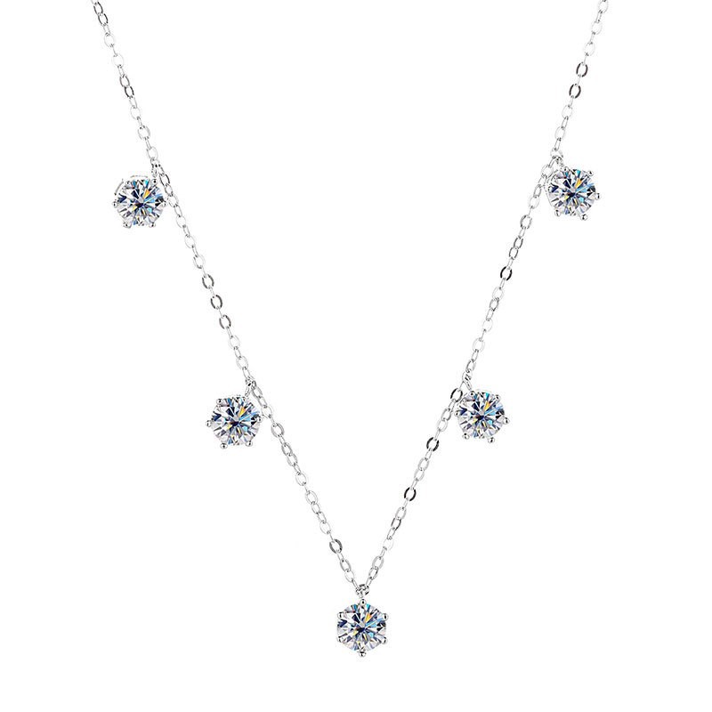 Classic S925 Sterling Silver Moissanite Necklace