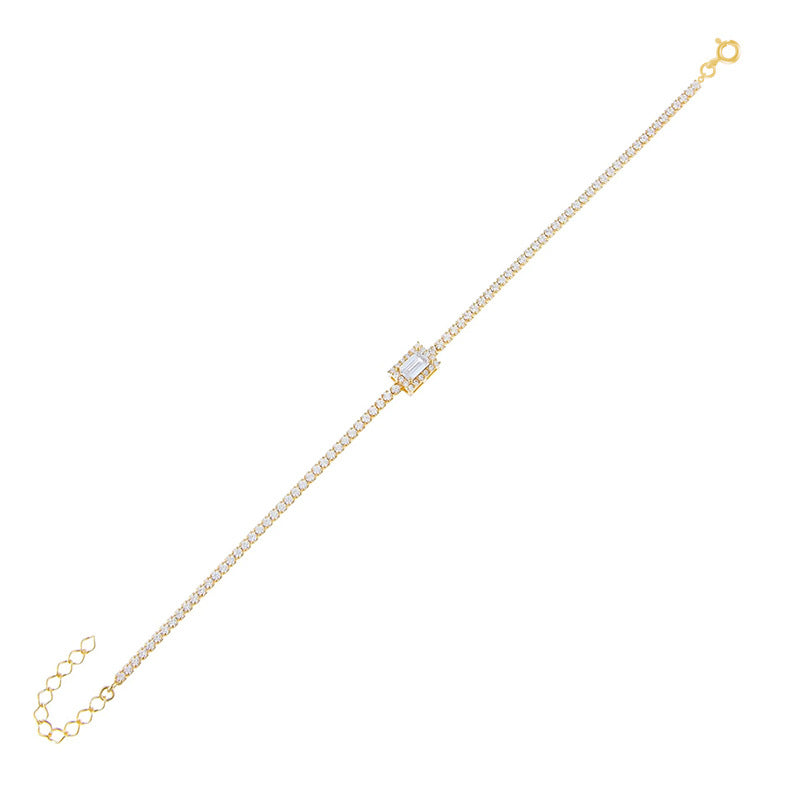 All-match Geometric Tennis Chain Colorful Zircon Bracelet