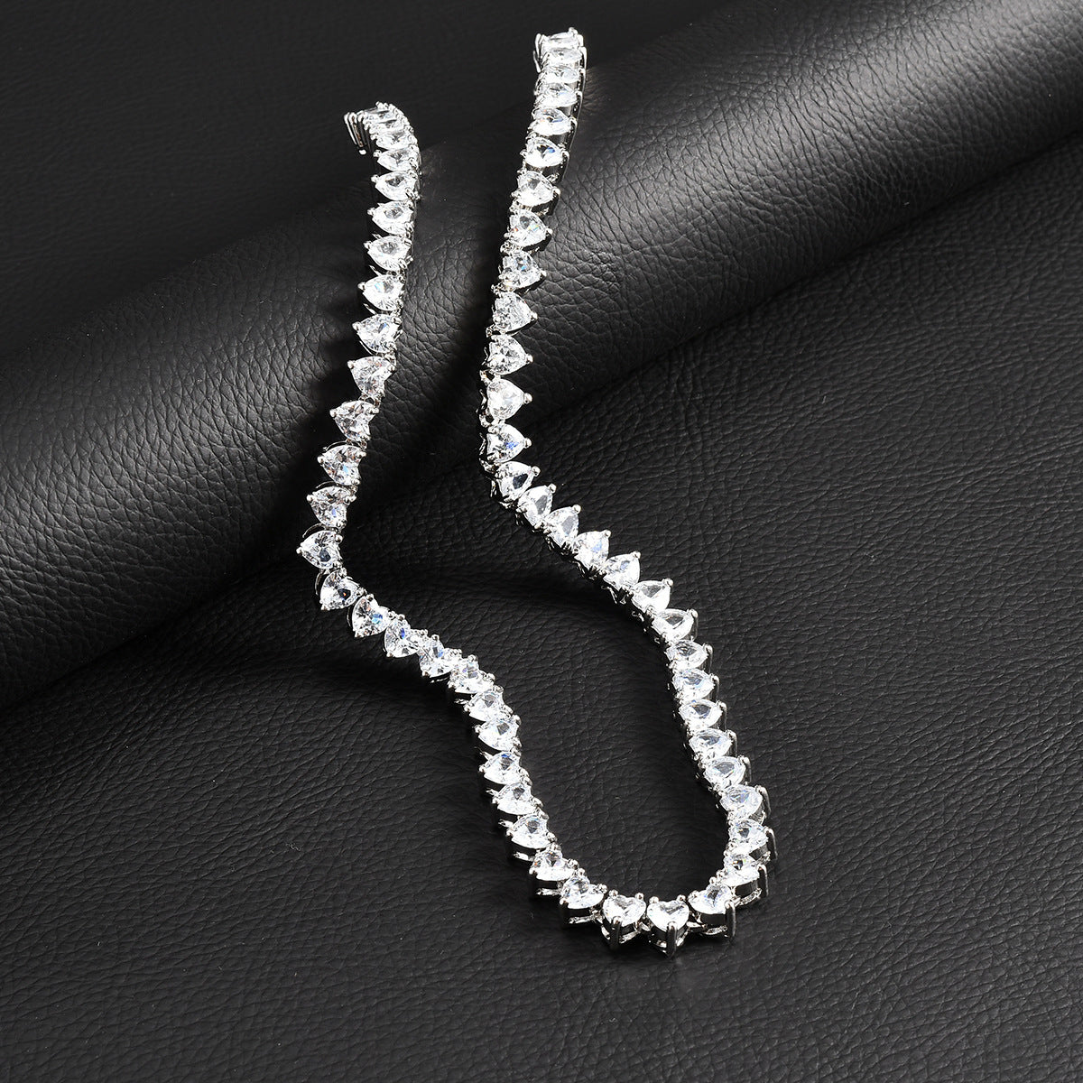 Heart Zircon Tennis Chain Necklace