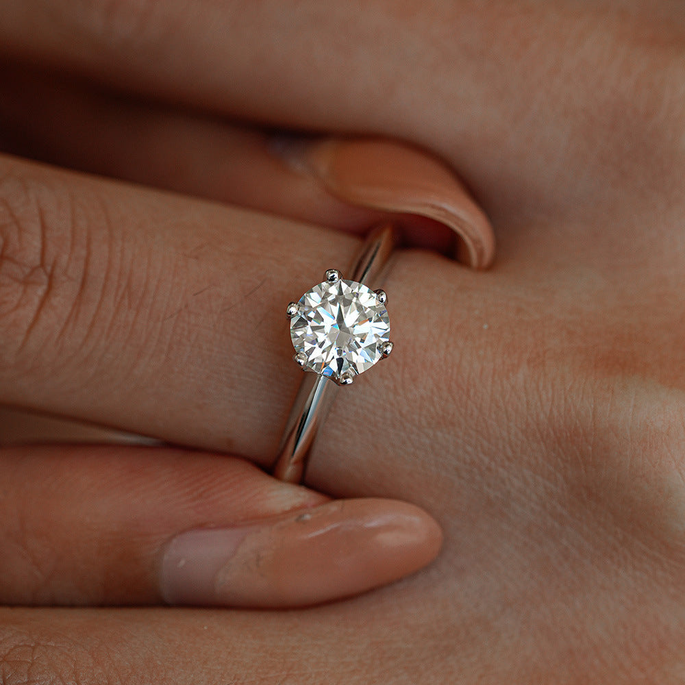 S925 Sterling Silver Moissanite Ring