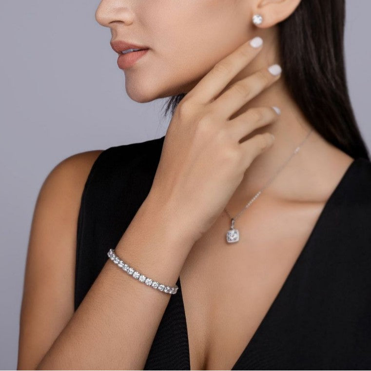 S925 Silver Moissanite Tennis Bracelet