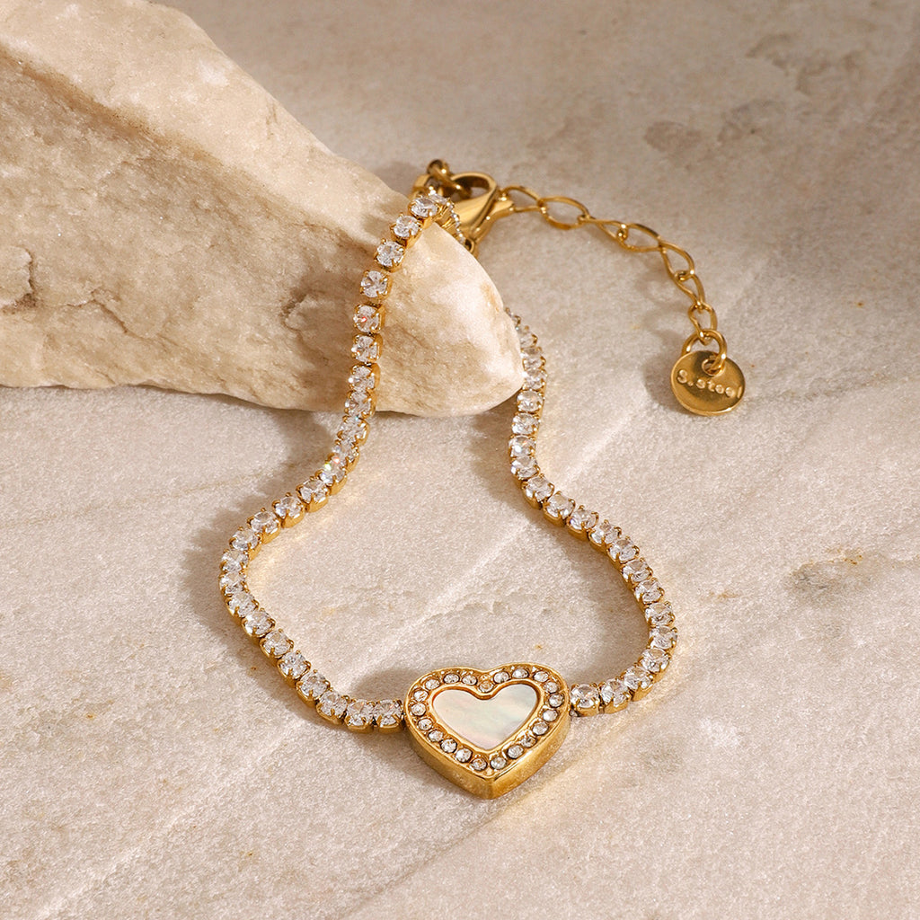 Cameron Diamond Heart Tennis Bracelet