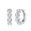 A Luxurious And Fashionable Ring Earring Set Featuring Top-quality Moissanite Stones, Made Of S925 Silver Electroplated With Platinum.
