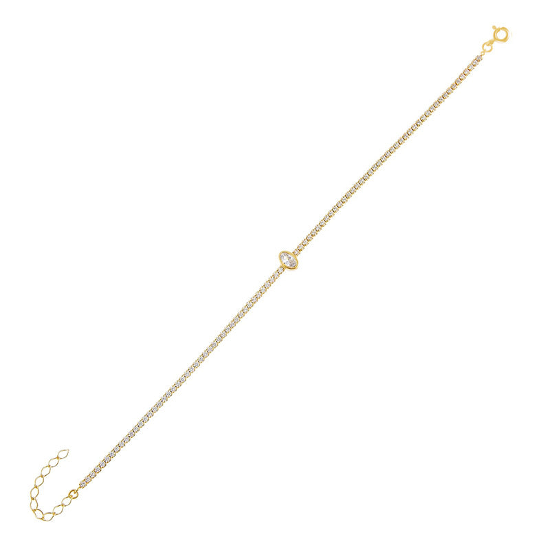 All-match Geometric Tennis Chain Colorful Zircon Bracelet