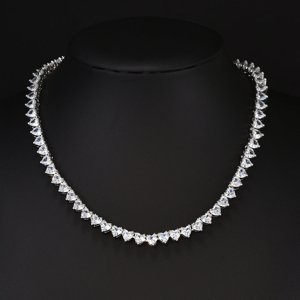 Heart Zircon Tennis Chain Necklace