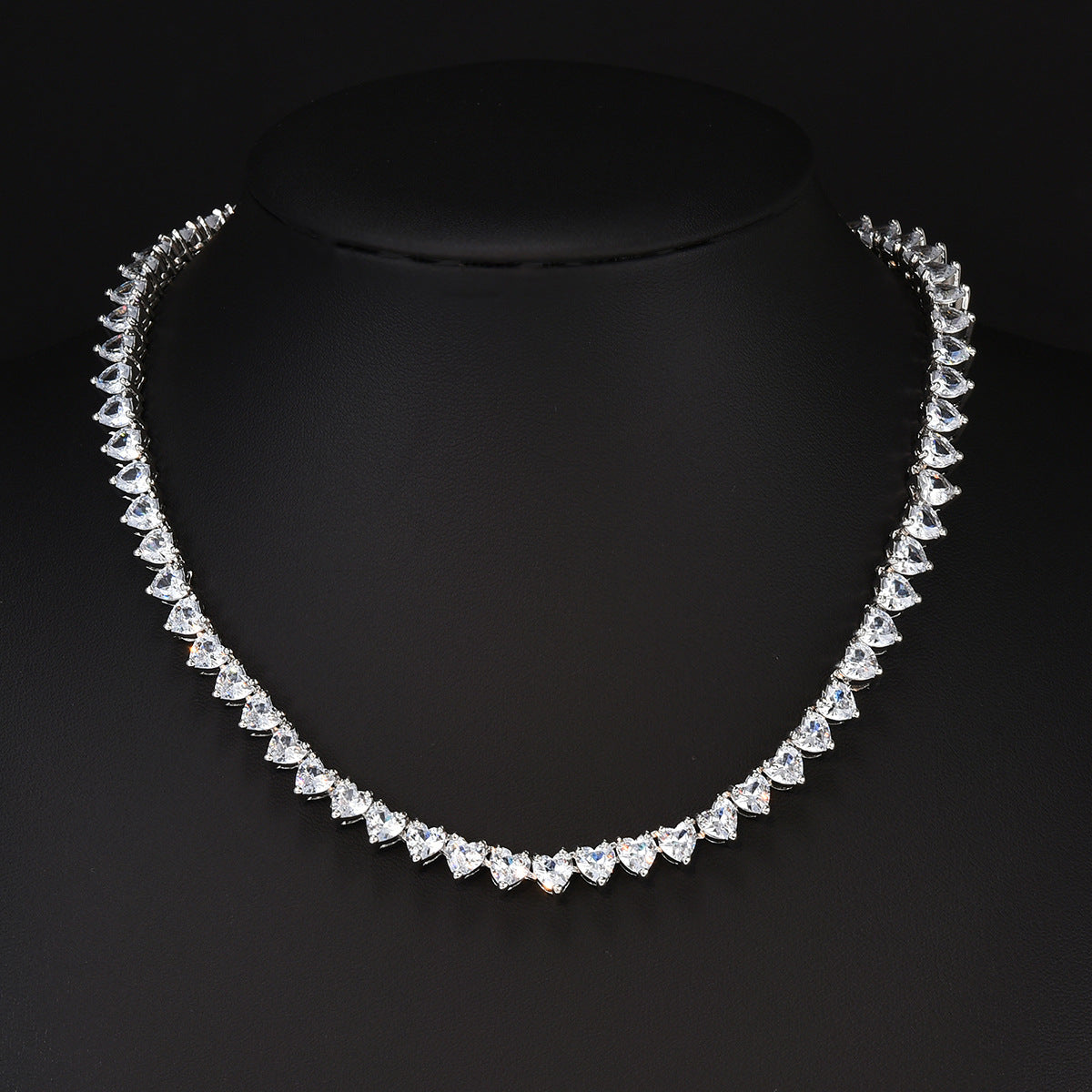 Heart Zircon Tennis Chain Necklace