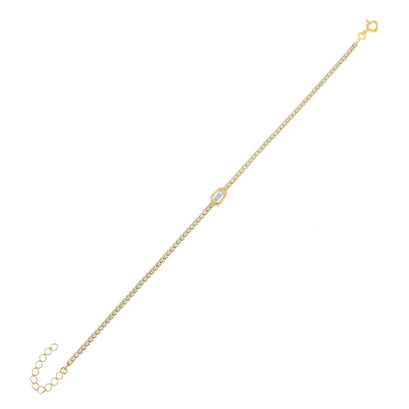 All-match Geometric Tennis Chain Colorful Zircon Bracelet