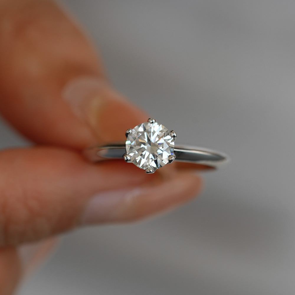 S925 Sterling Silver Moissanite Ring