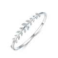 S925 Silver Leaf Oval Bracelet