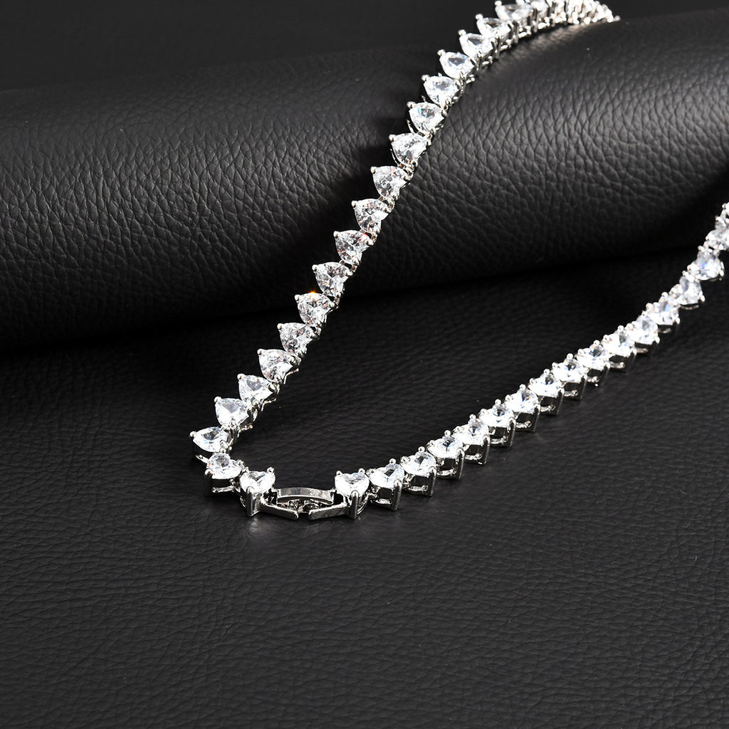 Heart Zircon Tennis Chain Necklace