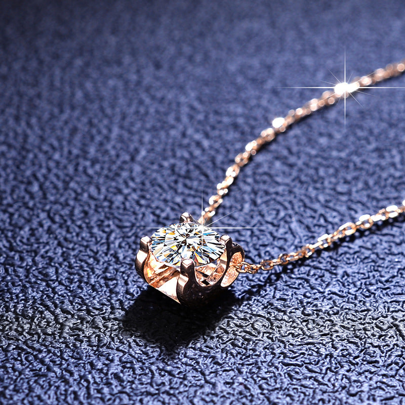 Sterling Silver Moissanite Bull Head Necklace