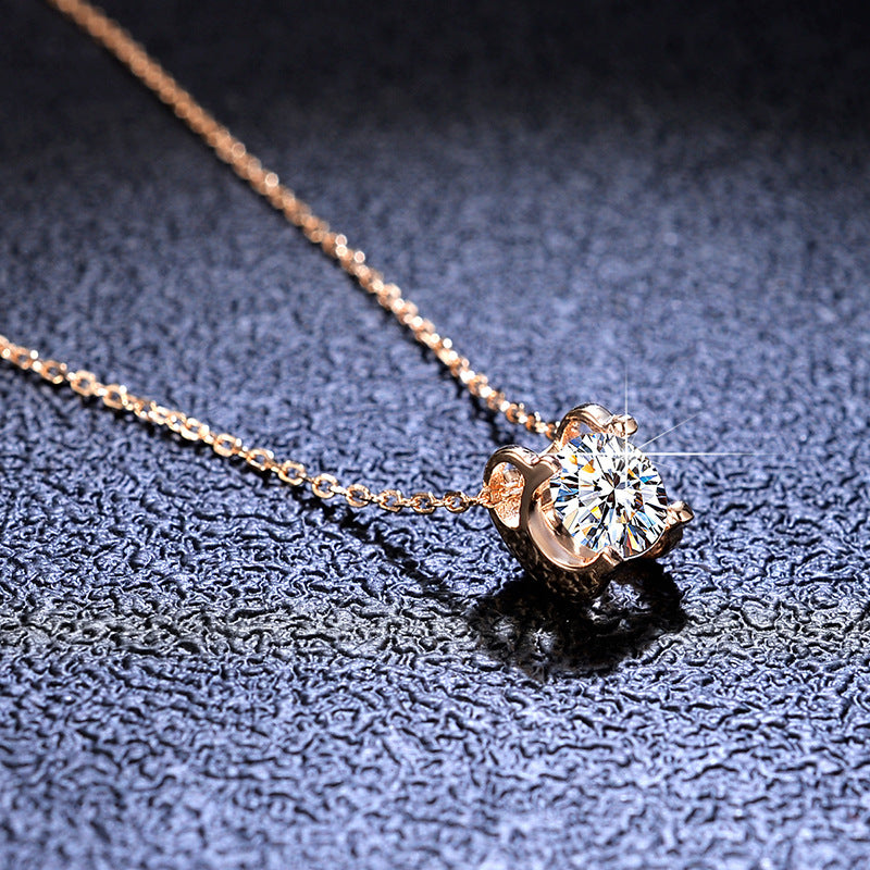 Sterling Silver Moissanite Bull Head Necklace