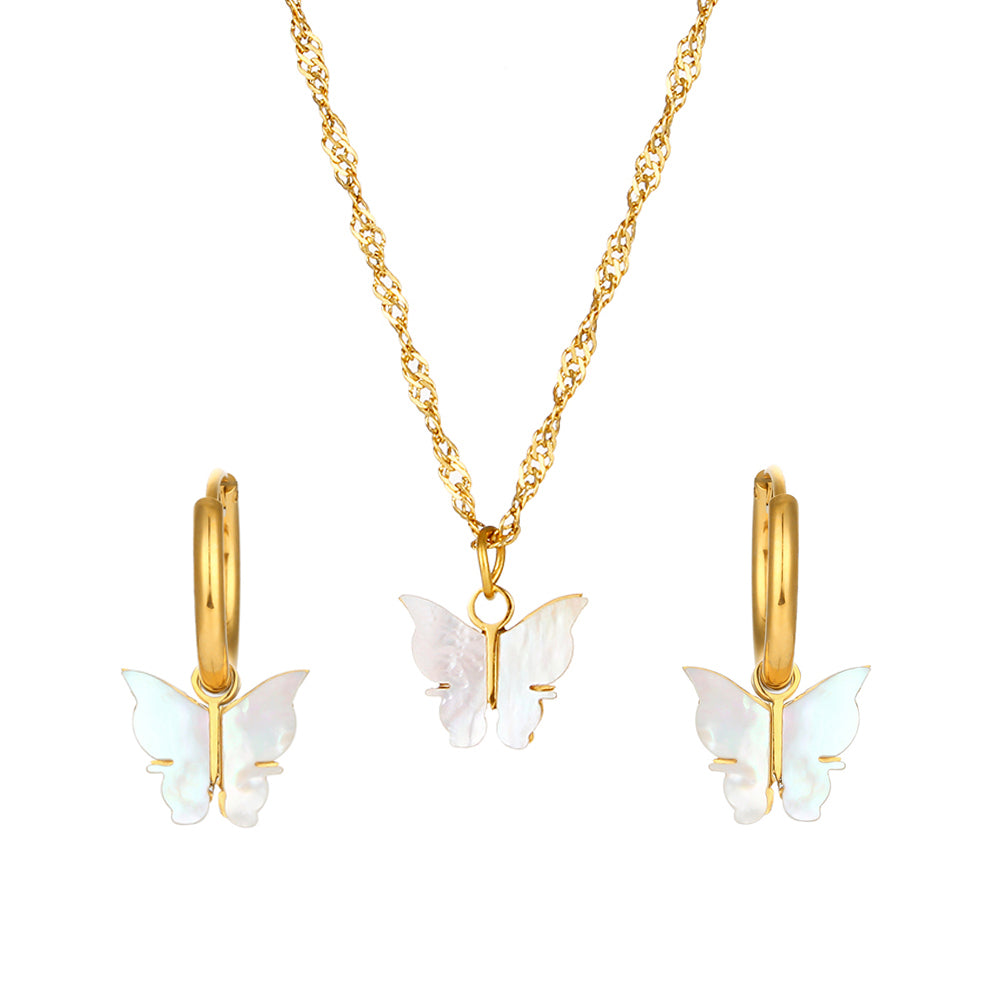 Butterfly Earring And Necklace