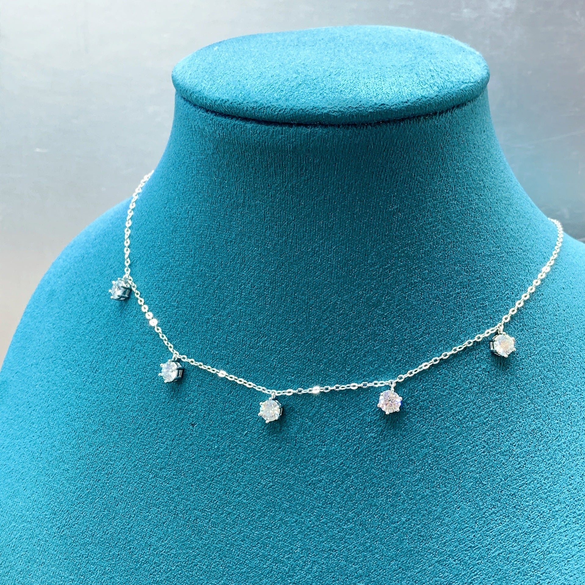 Classic S925 Sterling Silver Moissanite Necklace