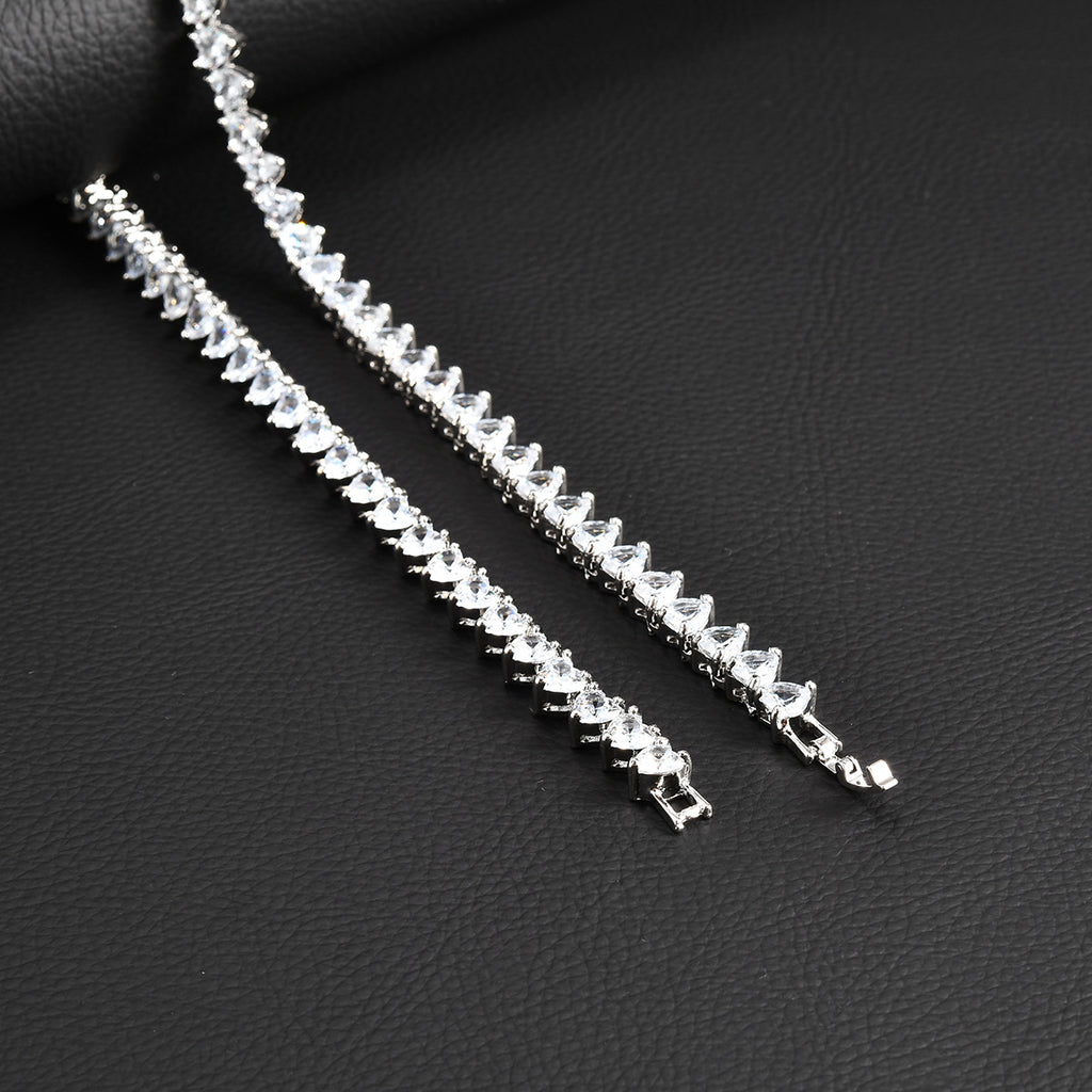 Heart Zircon Tennis Chain Necklace